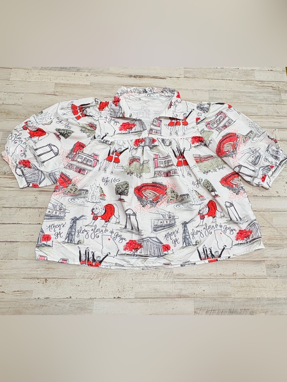 UGA Georgia Bulldogs Women’s Boutique Style Billowy Shirt Size 2XL XXL